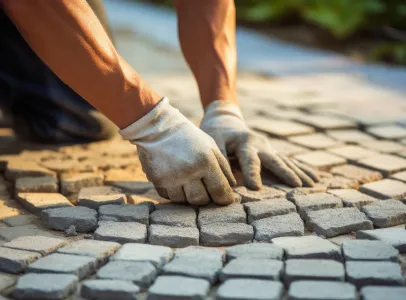 dallage et pavage en pierre à Yzeure dans l'Allier 03